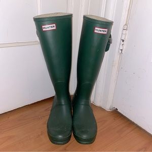 Men HUNTER TALL ORIGINAL RAIN + SNOW boots US 8M/ UK 7 Green